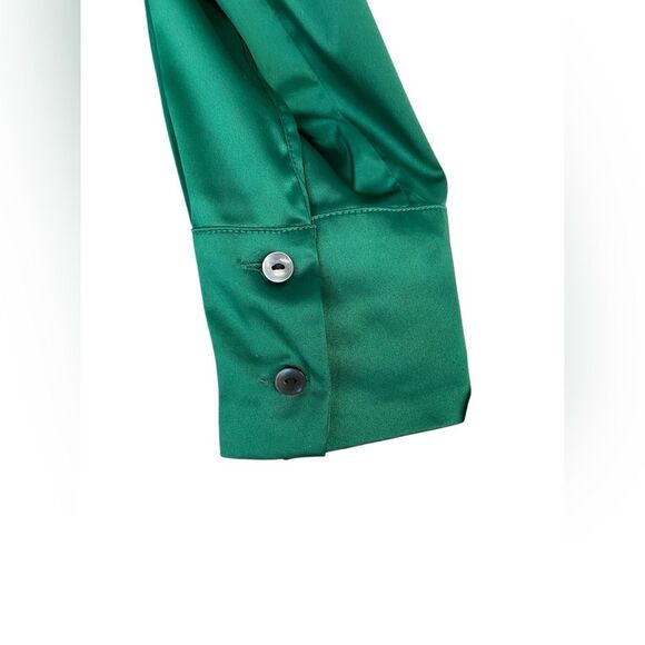 Lane Bryant Hi Low Emerald Green Satin Blouse Size 16 NWT - Picture 5 of 11
